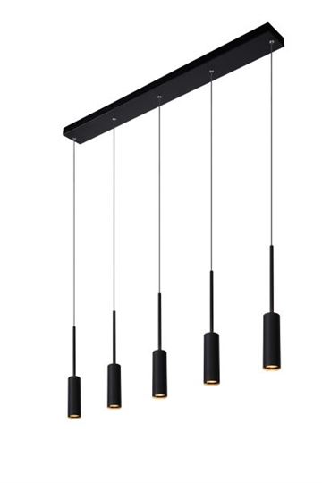 Lucide Tubule pendel med 5 x 7W LED sort 